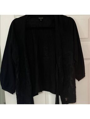 Madison Black Cardigan with Floral Design